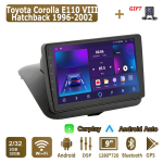 Android Carplay Autoraadio Toyota Corolla E110 VIII Luukp&auml;ra 1996-2002 jaoks Multimeediam&auml;ngija Peak Unit Stereo GPS-navigatsioon BT WIFI 4+64GB 2+32GB blue