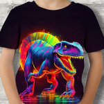 Lasteriided Poiste T-s&auml;rk L&uuml;hikeste varrukatega Laste T-s&auml;rk 3D Dinosauruste Prindiga Vabaajar&otilde;ivad Lastele Suveriided T&uuml;drukute Riided Topid Tee 120