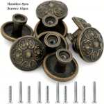 8 tk Vintage sahtli t&otilde;mmitsad, sahtlikapi nupud &ouml;&ouml;kapi jaoks, kapp, sahtel (&Uuml;ks auk kahe kruviga) must