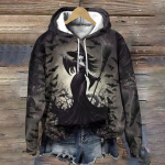 Halloweeni n&otilde;iamustriga kapuutsid S&uuml;gis-/talvemood Street Pullover Hoodie Y2K r&otilde;ivaste topid, avarad naiste kampsunid S