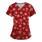 Naiste moeprindiga l&uuml;hikeste varrukatega V-kaelusmustriga topsid Taskuga t&ouml;&ouml; T-s&auml;rgid XXL veini