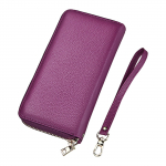 Naiste nahast rahakott, pikk t&otilde;mblukk, Korea versioon, RFID nahast rahakott, moodne sidur, naiste kaardihoidja One Size lilla