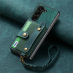 Randmepaela rahakoti&uuml;mbris Samsung Z Fold 6 5 4 S24 Ultra S23 FE S22 Plus A16 A15 A25 A35 A55 kaardihoidja P&otilde;rutuskindel kaitsev PU-nahast kate Galaxy Z Fold 5 must