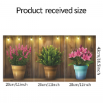 Fun-f173 Rohelise taime lillepott Tript&uuml;hhon Magamistuba Elutuba Veranda Kodu kaunistamise seinakleebis 28*42CM*3PCS/fun-f173