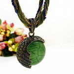 Naiste ehted kalliskivi kristallist mitmekihilised helmed kett K&auml;sitsi valmistatud Bohemia stiilis retro kaelakee MIT