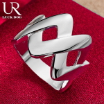 925 Sterling Silver number 8 geomeetriline s&otilde;rmus Moodsad pulmaehted 7#