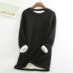 Naiste talvepullover termopesu jope pluss fliisist paksendatud fliiss&auml;rk sooja hoidmiseks 3XL must