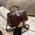 Luksuslikud naiste k&auml;ekotid PU-nahast naiste Bostoni &otilde;lakotid Kvaliteetsed naiste k&auml;epidemega p&otilde;ikkotid 21x10x14cm kohv