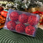 6 tk 6CM J&otilde;ulupallid Kaunistused J&otilde;ulupuu Ehted Palli Ripatsid Kodu Peokaunistused 2024 Uus Aasta Navidad Dekor 6CM punane