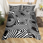 Abstract Geometry voodipesukomplekt King Queen Punane Sinine Kollane Tekikate Geomeetriline Kunst Tekikate Triibud Illusion Lohjakate EU Single(135x200cm)