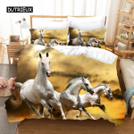 Tekikate Jooksev Hobune Voodipesu Komplekt Loomateemaline Tekikate Pehme Tekk Rohumaa Kuninganna Suurus Kaunistuseks Poiss Teismeline T&auml;iskasvanu Magamistuba EU single(135x200cm)