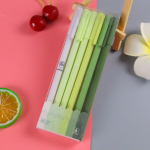 6 tk esteetiline Morandi v&auml;rvigradient geelpliiats 0,5 mm musta tindiga kirjutuspliiats Kawaii &otilde;pilaste kirjatarbed armsad laste koolitarbed Purple must