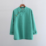 Naiste Vaba L&otilde;ikega &Uuml;hev&auml;rviline Vintage Ramjee S&auml;rk Pluus Topid Daamide Retro P&uuml;stkraega S&auml;rgid Naiselik S&uuml;gis Kevad S&auml;rk one size roheline
