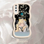 Maalitud mustriga Suure Laine &Auml;&auml;r Pehmest Silikoonist Materjalist Makroon Telefoni&uuml;mbris P&otilde;rutuskindel Kaitsev Kummist Kest iPhone'ile Huawei Honorile Infinixile Tecnole Tecno Pova 6 Neo valge