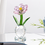 Roosa teemant-p&auml;evalillekristallkujukesed originaalsed kodu luksuslikud k&auml;sit&ouml;&ouml;d, loomingulised t&ouml;&ouml;lauakaunistused kingitused esteetilised magamistoa diivan miniatuuride k&otilde;rval roosa