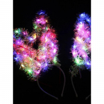 2tk Naiste, t&uuml;drukute s&auml;rav kassi j&auml;nkuk&otilde;rva sarviga juuksepael, valgustusega v&auml;lklamp, lilledega peapael LED neoons&uuml;nnip&auml;eva pulmapeotarbed