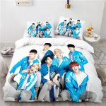 Korea laulugrupp Got7 3D-mustriga tekikatted ja padjap&uuml;&uuml;rid Voodipesukomplekt &Uuml;heinimese, kaheinimese, Queen, King suurused Magamistoa kaunistuseks 2/3 tk 135x200cm