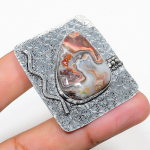 Laguna Lace Agate Handmade 925 Sterling Silver Jewelry Pendant 1.65 y1f47