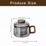 Puidust k&auml;epidemega klaasist teetass kaanega, filtri tassiga, tee-vee eraldaja, kuumakindel Kung Fu teekomplekt, kontori teetass 200ML