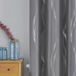 Water Waves Prinditud pimendavad kardinad Elutoa aken Magamistoa K&otilde;rge varjutus Paksud rulood eesriided Uks pimendavad kardinad W270cm x L250cm&Metal Grommet Top