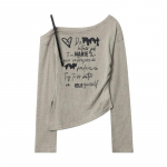 Kevad-suvine naiste uus Spice Girls &otilde;lgadelt volangidega kirjadega vaba l&uuml;hike varrukateta pikkade varrukatega T-s&auml;rk S must