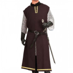 K&auml;sitsi valmistatud tikandid Keskaegne Halloweeni r&uuml;&uuml;tel viikingite tuunika Cosplay kost&uuml;&uuml;m Varrukateta s&auml;rgid Meeste kost&uuml;&uuml;mid Renaissance Surcoat Tabard LARP S