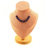Pierres et Min&eacute;raux. Collier 10 perles Oeil de Tigre violet 8 mm. Chaine en acier Collier femmes, hommes. Taille personnalisable. lilla
