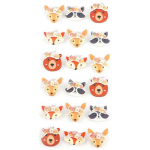 18 minis stickers 3D animaux de la for&ecirc;t 2 cm
