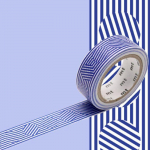 Masking Tape - MT - Lignes et Cercles - Couleur Bleu - Papier Adh&eacute;sif - 1 Pi&egrave;ce