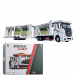 1/24 Mercedes Benz Kahekordne Avatud Platvormiga Transpordis&otilde;iduk Sulamist Valatud Metallist Autode Mudel Heli ja Valgusega Teaduslik Hariduslik Sari valge