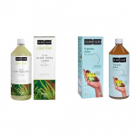 Kapiva Thar Aloe Vera mahl (pulpiga) Noorendab nahka ja Kapiva Triphala mahl leevendab k&otilde;hukinnisust ja parandab seedimist ilma lisatud suhkruta, 1L