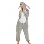 Animal Onesie pidžaamad t&auml;iskasvanutele lastele Unisex flanellist &uuml;hes t&uuml;kis magamisriided Halloweeni cosplay kost&uuml;&uuml;m kodur&otilde;ivasteks 130 cm Rabbit