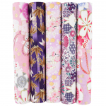 Jaapani stiilis lilleline puuvillakanga komplekt: 5 v&auml;rvi patchwork k&auml;sit&ouml;&ouml;projektide jaoks