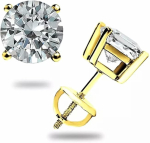 2.10 ct &uuml;mmarguse l&otilde;ikega laboris loodud teemantk&otilde;rvar&otilde;ngad t&auml;is 14K valgest kullast kruvikinnitusega naiste k&auml;sitsi valmistatud ehted 15MM kollane