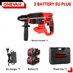 ONEVAN 2000W Harjadeta Elektripuur Multifunktsionaalne P&ouml;&ouml;rlev Juhtmeta Laetav T&ouml;&ouml;riist Makita 18V Aku jaoks 2Battery1Charger-Set