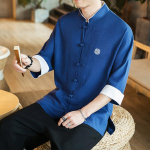 Jaapani kimono samurai kost&uuml;&uuml;m meeste prindiga Yukata mantel Harajuku stiilis s&auml;rk Jaapani meessoost traditsioonilise tikandiga haori kardigan M tumesinine v&auml;rv