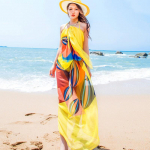 Naiste Pareo sall Beach Girls Suvised &scaron;ifoonist sallid Cover Up kollane