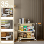 Kokkupandav hoiuriiul, ei vaja kokkupanekut, mitmeotstarbeline organiseerimisriiul k&ouml;&ouml;ki, elutuppa, beebim&auml;nguasjadele, riietele, koduhoiustamiseks, ruumis&auml;&auml;stlik disain 35cm-2Layer kreemikas