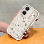 Pehme silikoonist ruudukujulise redeli mustriga telefoni&uuml;mbris, t&auml;ielikult kattev, kaamera p&otilde;rutuskindel kaitse, kummist &uuml;mbris Vivole Vivo S1 valge