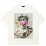 T&auml;navar&otilde;ivad Funny Graphic T-s&auml;rk Puuvillane T-s&auml;rk Unisex Topid Tees Suvine l&uuml;hikeste varrukatega T-s&auml;rk M valge