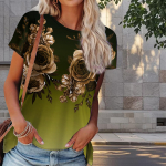 Naiste suvine lilleprindiga T-s&auml;rk, retro stiilis l&uuml;hikeste varrukatega t-s&auml;rgid, vabaaja tr&uuml;kitud topid XS sinine