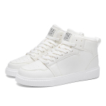 Moodsad Punased Meeste K&otilde;rged Tennised Mugavad Nahast Spordijalatsid Meeste Unisex Tennised Hip-Hopi Jalan&otilde;ud Meestele zapatillas hombre 38 white