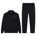 Li Ning sulgpalli seeria logo krae lahtine pikkade varrukatega elastse v&ouml;&ouml;kohaga pikad p&uuml;ksid vabaaja spordidress unisex &uuml;likond must AWEU035-1 L black