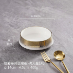 Loov &uuml;mmargune keraamiline kauss paks supikauss magustoidukauss pastakausid salatikausid puuviljakausid restorani erin&otilde;ud