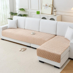 Paks flanellveluur L-kujuline diivanikate libisemiskindel libisev pealiskate istme diivanikate diivanir&auml;tik elutoa sisustuse jaoks 90x210cm kaamel