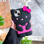 iPhone 11 12 mini 13 Pro 14 Plus 15 16 Pro Max XS XR X 7 8 SE 2020 jaoks Hello Kitty 3D silikoonist pehme telefoni&uuml;mbris iPhone 7Plus(8Plus)