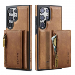 2 &uuml;hes eemaldatav magnetiline nahast rahakotiga telefonikott Samsung Galaxy S23 FE S24 S22 Plus S21 Ultra jaoks, lukuga kaardihoidja kattega Galaxy S24 pruun