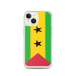 Coque iPhone &ndash; mitmev&auml;rviline &ndash; Drapeau Sao Tom&eacute;-et-Principe &ndash; Supp &ndash; Vertikaalne &ndash; Silikoon