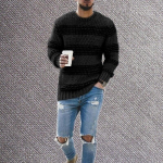 Kampsunid meestele Pullover Muster Kudum O-kaelusega Kampsun Meeste T&auml;navar&otilde;ivad Kampsun Hip Hop &Uuml;le suuruse Vabaaja Retro Kampsun XXL must