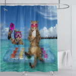 Kassi ja koera naljakas du&scaron;ikardin Vannitoa kardin konksudega Veekindel 3D vannitoa loov isikup&auml;ra du&scaron;ikardin W90xH180cm